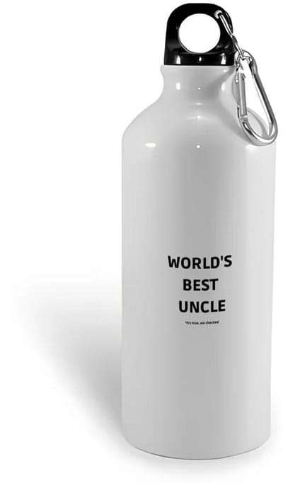 Hacebo® - world's best uncle It's true we checked waterfles - Oom - werelds beste oom - verjaardag - cadeautje voor oom - oom artikelen - kado - geschenk - water fles - 400ML