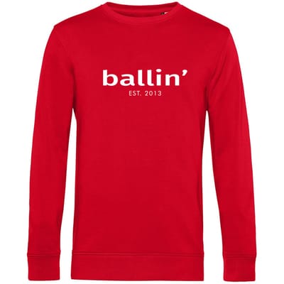 Heren Sweaters met Ballin Est. 2013 Basic Sweater Print - Rood - Maat S