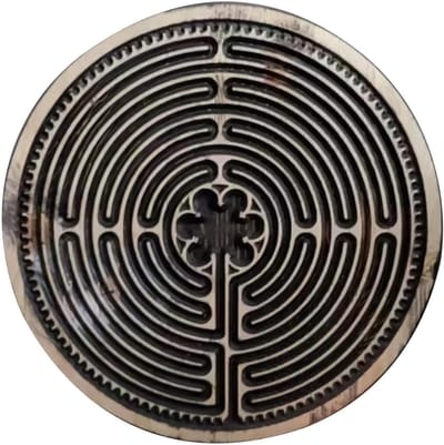 Houten Labyrint Plank - Activiteitenbord Denksport - Ontspannen Concentreren - Gladde Houten Randen - Diameter 20 cm - Houtkleur
