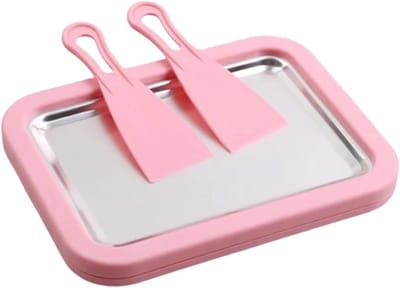 IJs Bak - Dessertmaker Plaat - Desserts Maken - Snel Invriezen - Draagbaar Ontwerp - Roze