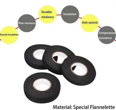 Dailygoods - Isolatietape - Kabelbescherming - Vochtbestendig - Zwart - Plakband voor Kabelbundeling - Ideaal voor Doe-Het-Zelf en Professioneel Gebruik