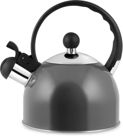 Waterkoker Staal - Fluitketel - Koffie Thee - Zichtbare Kookindicator - 1.5 Liter - Antraciet
