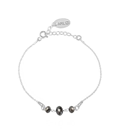 ARLIZI 2002 Armband zwart Swarovski kristal briolette - 925 sterling zilver - 20 cm
