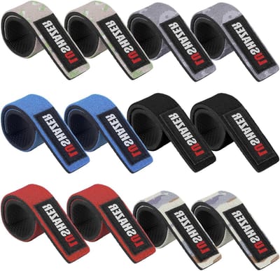 12 Stuks Visriemen in 6 Kleuren - Elastische Neopreen Steunen voor Vissershengels, Ideaal voor Spinning, Stationaire en Vliegvissen