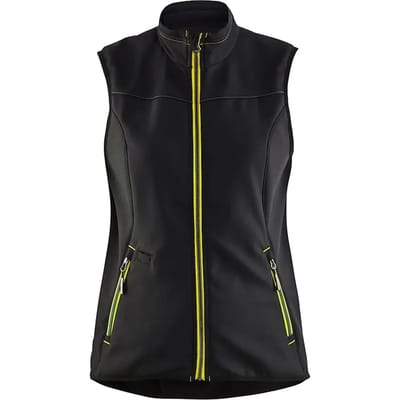 Blaklader Dames softshell bodywarmer 3851-2516 - Zwart/High Vis Geel - L