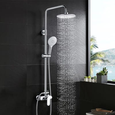 Dailygoods- Doucheset met kraan - Regendouche - Handdouche - Douchestang - Chroom - 210 mm douchekop voor SPA-ervaring