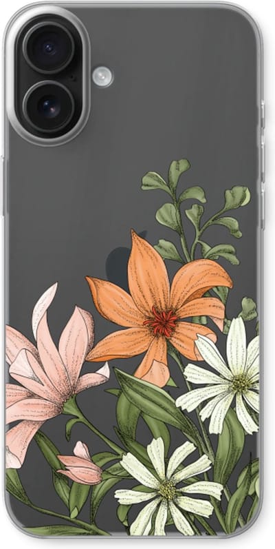Case Company® - Hoesje geschikt voor iPhone 16 Plus hoesje - Floral bouquet - Soft Cover Telefoonhoesje - Bescherming aan alle Kanten en Schermrand