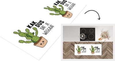Keukenloper - Loper keuken - Cactus - Afscheid collega - Quote - 120x50 cm - Keukenloper vinyl