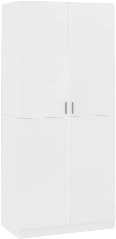 Kledingkast Opbergkast - Hangkast Kast - Kleding Opbergen - Met Hangroede - 90x52x200 cm - Wit Hoogglans