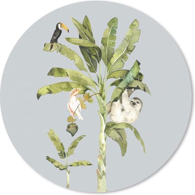 Muismat rond 20x20 cm - Mousepad Palmboom - Luiaard - Toekan - Ronde muismatten