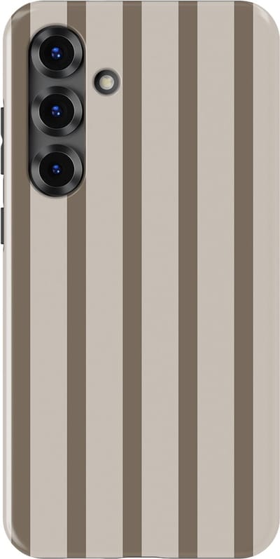 DripCase Gestreept Hoesje Samsung Galaxy S25 Plus | Backcover met Mag | Stripes Motief | Trendy Case Samsung Galaxy S25 Plus met Strepen Linen Wood