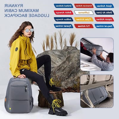 Lichte en ruime reistas voor cabinegebruik, geschikt voor laptop en outdoor activiteiten, 40x20x25 cm, 20L, ideaal voor mannen en vrouwen