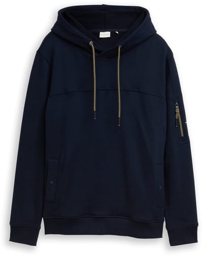 Tom Tailor - Hoodie sweatshirt met zakken - Maat S - sky captain blue