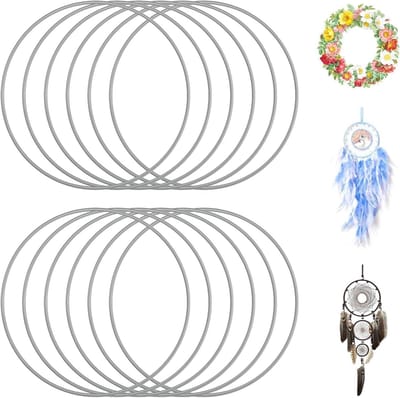 Set van 10 metalen ringen van 15 cm voor droomvangers, knutselprojecten en decoratieve ophangringen, ideaal voor creatief gebruik en ambachten