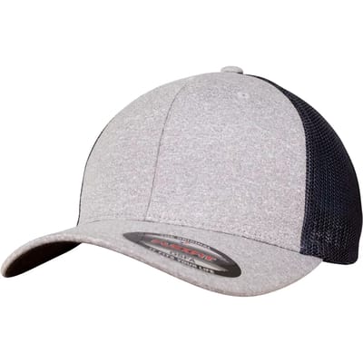 Flexfit - Flexfit Melange Mesh heather/black one size Flexfit pet - Grijs