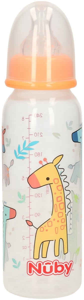 Nûby Baby Drinkfles - licht oranje - 240 ml - babies antikoliekspeen