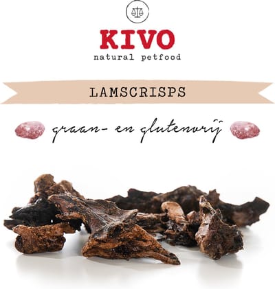 Kivo Petfood Hondensnack Lam Crisps 2 zakken x 150 gram - Graanvrij en Glutenvrij