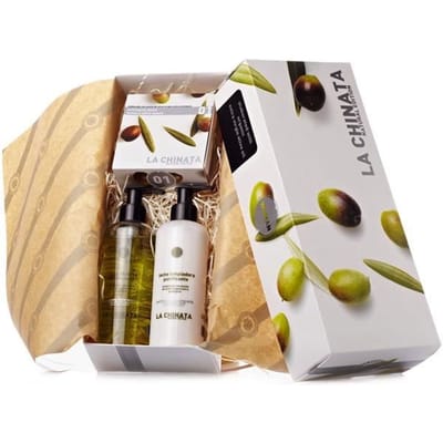 Cadeauset Vrouw - La Chinata - Olijfolie Water - Reinigingsmelk - Extra Zachte Gezichtsscrub