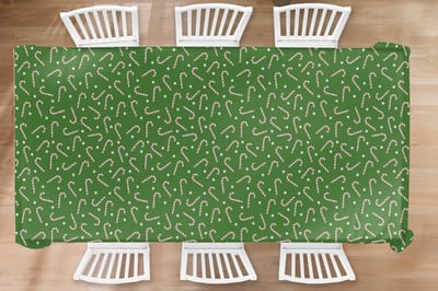 Kerst Tafelkleed - Kerstmis Decoratie - Tafellaken - Kerstmis - Patronen - Zuurstok - Sterren - 300x150 cm - Kerstmis Versiering - Tafeldecoratie Kerstmis - Kerstdecoratie tafel - Tafelversiering