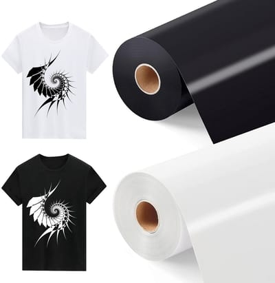 20 Meter Strijkfolie Rollen Wit en Zwart Hitte Transfer Vinyl voor Textiel en T-Shirts