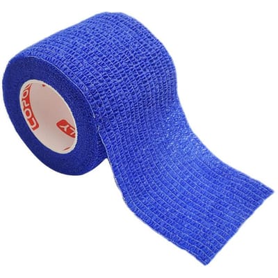 1 Rouleau 2,5 cm Bande Élastique Auto-adhésive Bande Cohesive Enveloppement Pour Blessure Sportive Doigt Poignet Cheville Support 2.5cmx4.5m bleu foncé