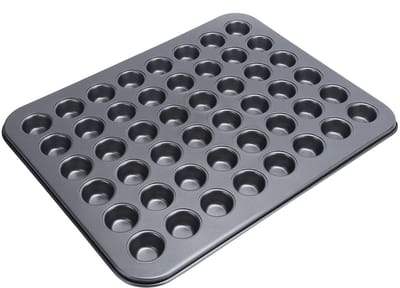 Dailygoods- Muffinpan 48 kopjes - Mini Cupcakevorm - Antiaanbak Bakvorm - Koolstofstaal - Bakaccessoire - Productlengte 407 mm