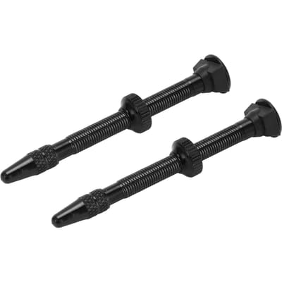 2 stuks 60 mm Tubeless Presta Ventielsteel Lichtgewicht Legering Ventielsteel voor Mountain Racefiets Zwart zwart