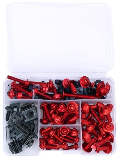 Motorfiets Fairing Bouten Kit 177PCS - Aluminium - Rood - Personaliseer je motor - ShopVlot