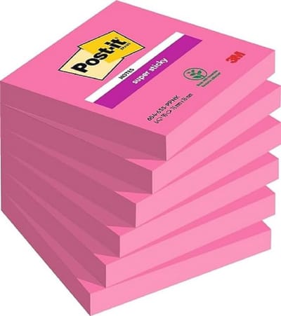 Zelfklevende notities Super Sticky Ultra Pink - sterke hechting voor notities en herinneringen