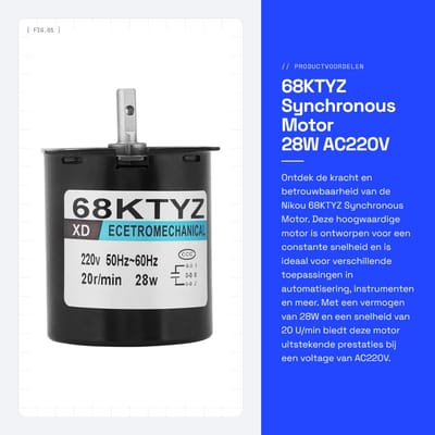 Dailygoods - 68KTYZ Synchronous Motor 28W AC220V - 20 U/min Gear Motor