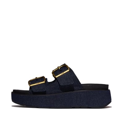 FitFlop Gen-ff max buckle two-bar denim slides