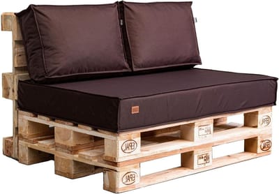 Tuinkussen set - Palletkussens Bankkussens - Terras Meubilair - Waterdicht UV-bestendig - 120x65x10 cm - Bruin