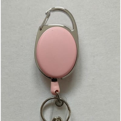 Intrekbare Badgehouder met Kaarthouder Reelclip Sleutelhanger Intrekbare ID-kaarthouder Sleutelhangerhouders voor Kantoor Naamplaatje roze