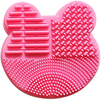 Multifunctionele make-upborstelreiniger Schoonheidspoederverwijderaar Make-upborstel Droog en nat reinigen Siliconen sponsgereedschap pink
