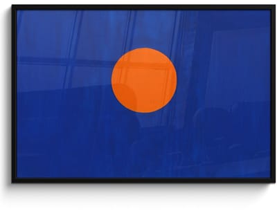 Poster in lijst - Fotolijst 120x80 cm - Posters - Vorm - Rond - Minimalistisch - Blauw - Posterlijst zwart - Decoratie - Wanddecoratie woonkamer - Muurdecoratie slaapkamer