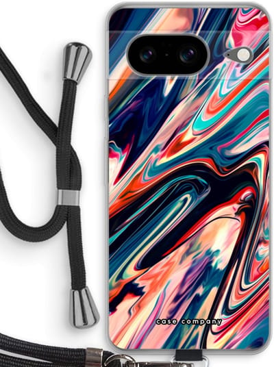 Case Company® - Hoesje met koord geschikt voor Google Pixel 8 hoesje met Koord - Quantum Being - Telefoonhoesje met Zwart Koord - Bescherming aan alle Kanten en Over de Schermrand