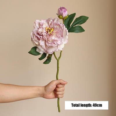 Grande pivoine artificielle en soie de haute qualité, style européen, pour décoration de mariage ou de maison, 1 pièce violet clair