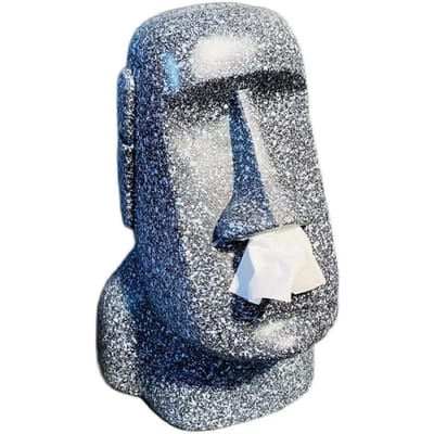 Vente Boîte à mouchoirs Couverture Île de Pâques Résine Pierre Figurine Boîte à mouchoirs Intérieur Maison Restaurant Bureau Décoration Artisanat Ornement gray