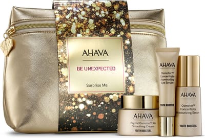 AHAVA Surprise Me Set - Innovatieve Gel-Crème Formule | Gladde Huid & Verbeterde Elasticiteit | Vegan & Vrij van Parabenen | Verwenbox | Geschenkset voor vrouwen & mannen | Geschenkmand voor gezichtsverzorging | Cadeaumand gezichtscreme - Set van 4