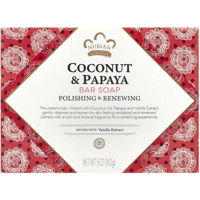 Nubian Heritage, Coconut & Papaya Soap Bar, 5 oz (142 g) brown