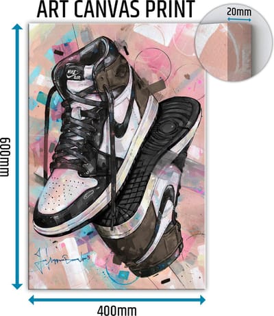 Sneaker canvas upside down dark mocha 40x60 cm