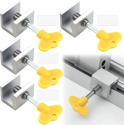Dailygoods - Set van 4 Verstelbare Schuifraamsloten voor Verhoogde Veiligheid