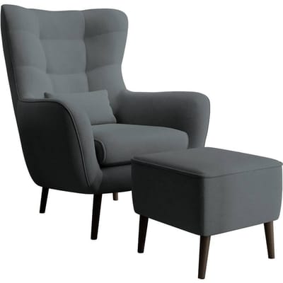 Fauteuil met hocker Verdiro velvet | NADUVI Collection