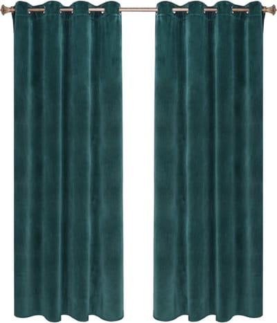 Gordijnenset 140x270cm Groen - Verduisterend, Fluweel en Set van 2 - Voor Woonkamer, Slaapkamer en Privacy