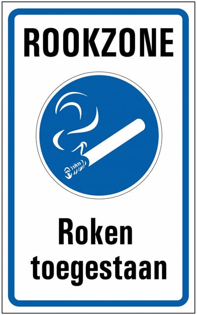 Rookzone bord, kunststof 400 x 250 mm