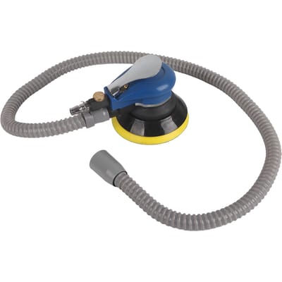 Ponceuse pneumatique 5 pouces, 10 000 tr/min, pour le polissage et le lustrage, avec système d'aspiration des poussières, idéale pour l'entretien de la peinture automobile et du bois. gray