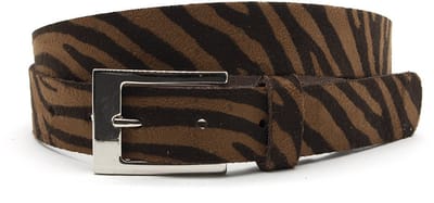 Dames riem zebra bruin - 3 cm breed - Leer - Jeans riem - Casual - Maat 95