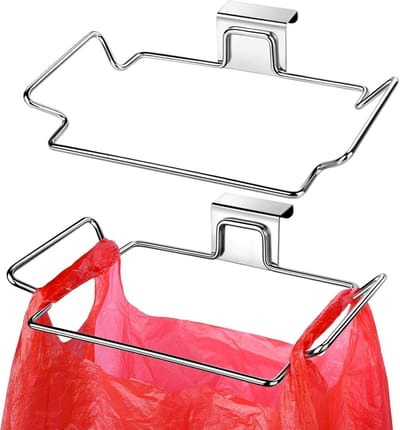 Vuilniszakhouder hangende - Prullenbak - Multifunctioneel - 23.5*14.5*2.5cm - Zilver - 2 stuks