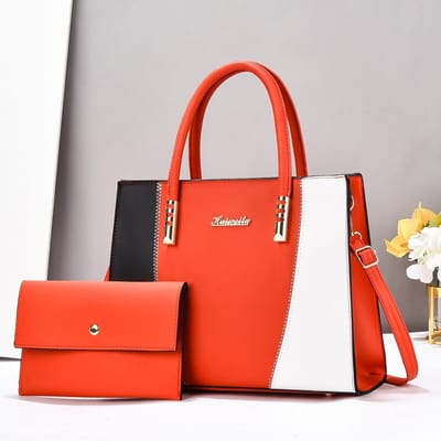 Nieuw Model Moedertas Splicing Kleurcontrast Grote Capaciteit Handtas Mode Eenvoudige Enkele Schouder Crossbody Temperament Moedertas . red