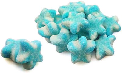 blauwe - gesuikerde snoep sterretjes voor geboorte babyshower doop 450 gram Halal geboortesnoep